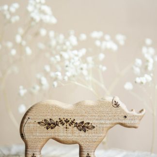Wooden rhino toy