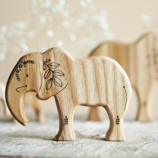 Wooden elephant toy mom