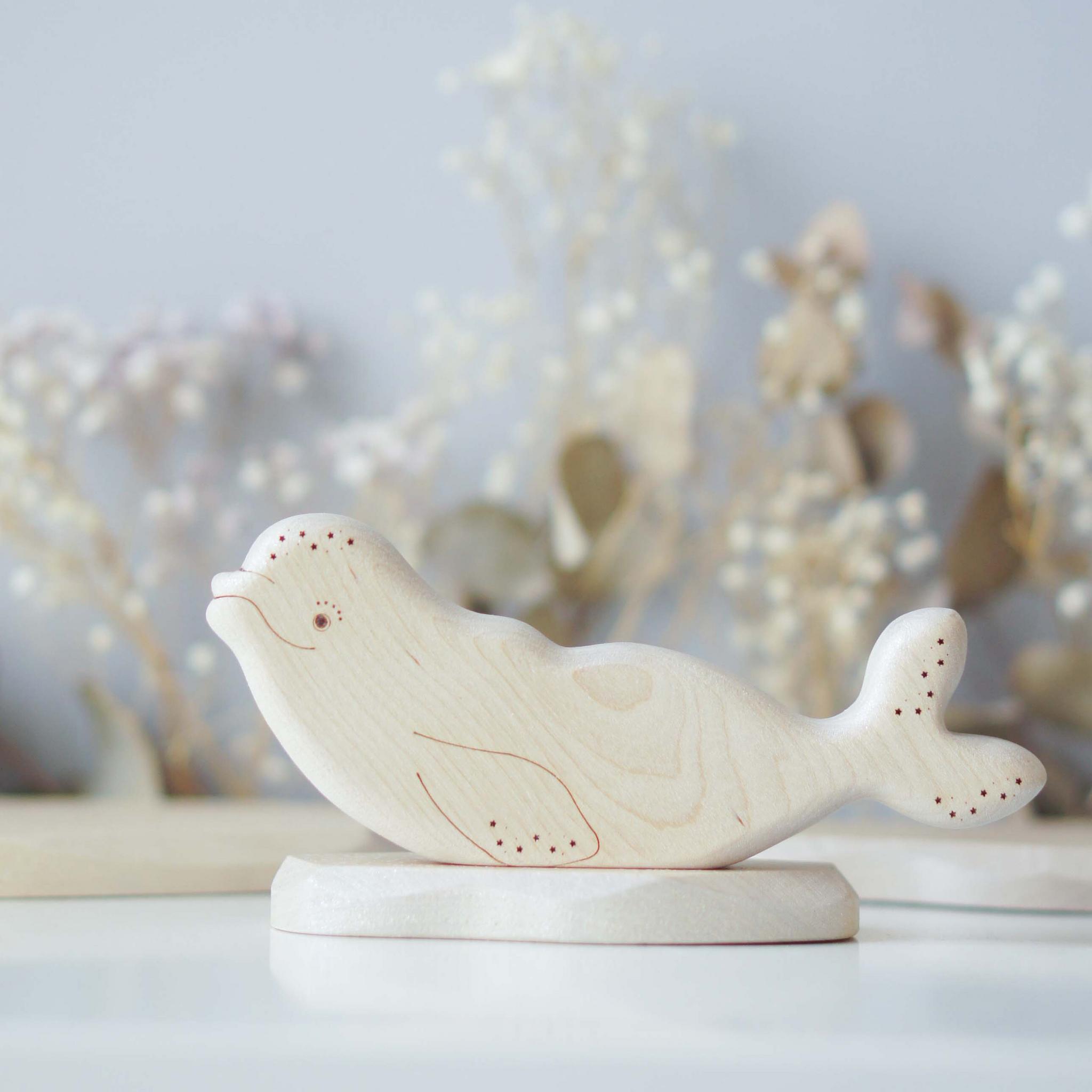 Beluga whale mom with sparkle