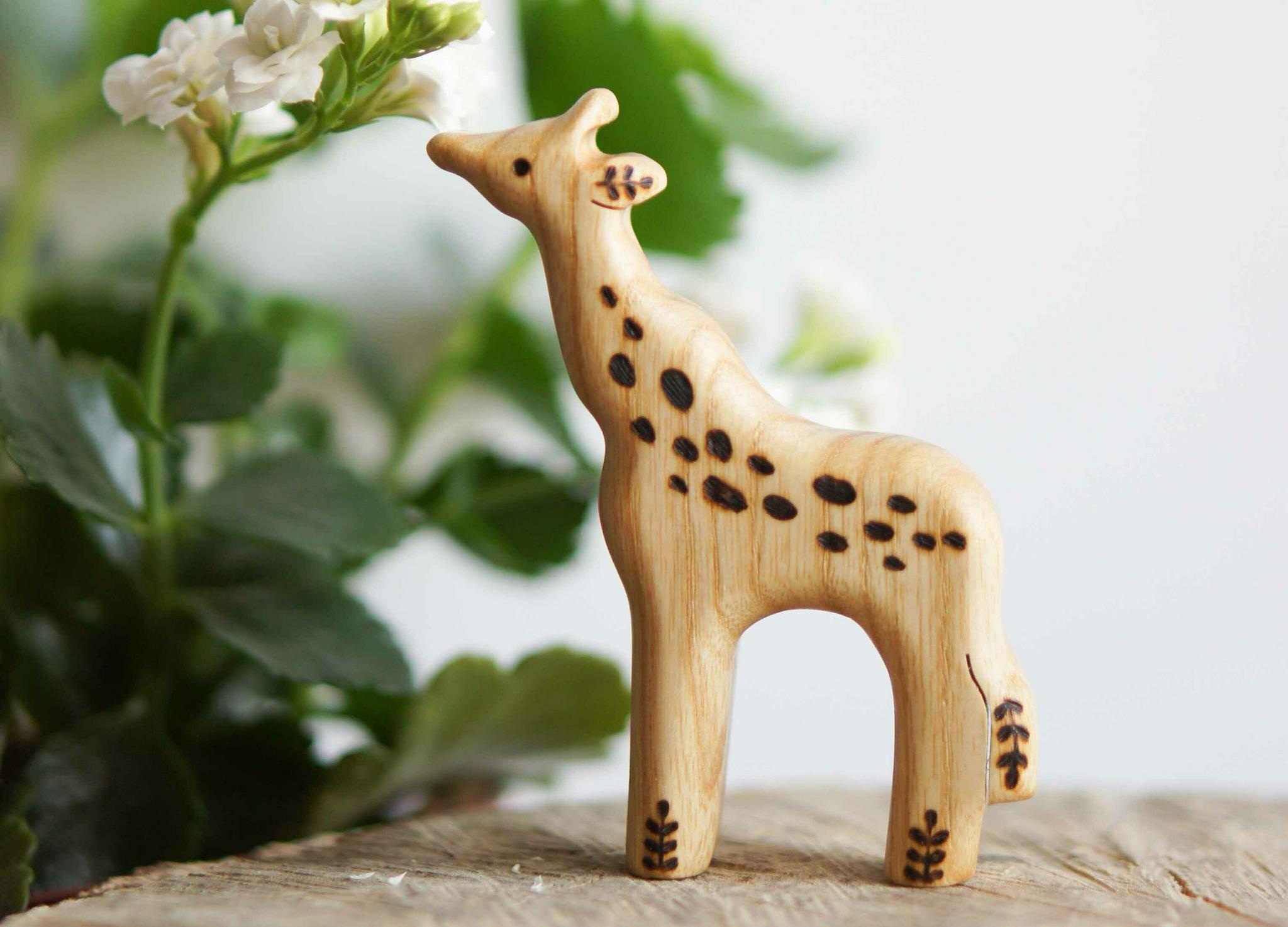 Baby giraffe wooden toy