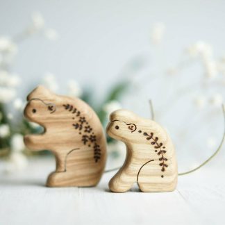 Monkey wooden toy set 2 pieces.
