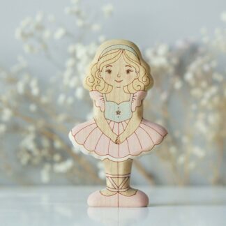 Blonde ballerina in pink - front view