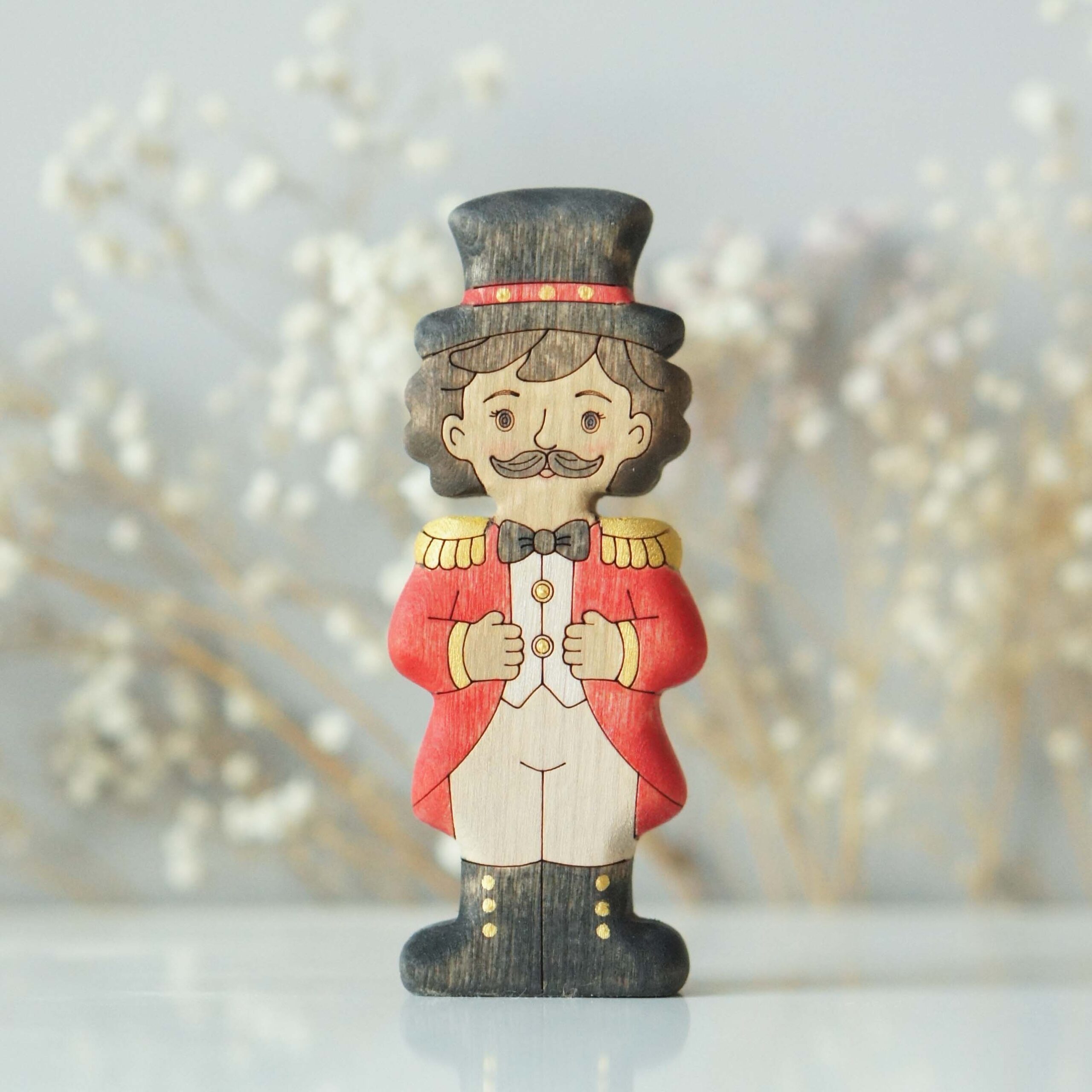 Man in red coat - front view