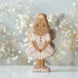 Sugar Plum Fairy with sparkle, dark skin, front