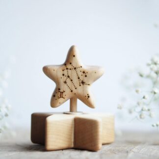 Wooden star zodiac Gemini