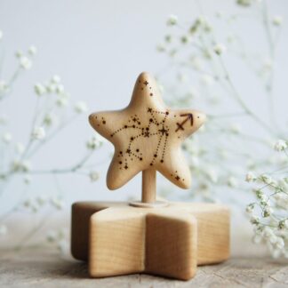 Wooden star zodiac Sagittarius
