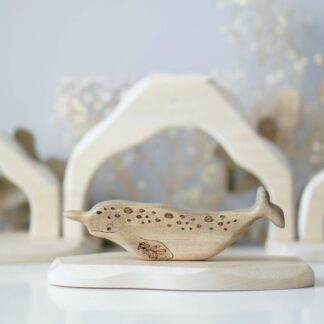 Narwhal baby toy (painted) (with sparkle)
