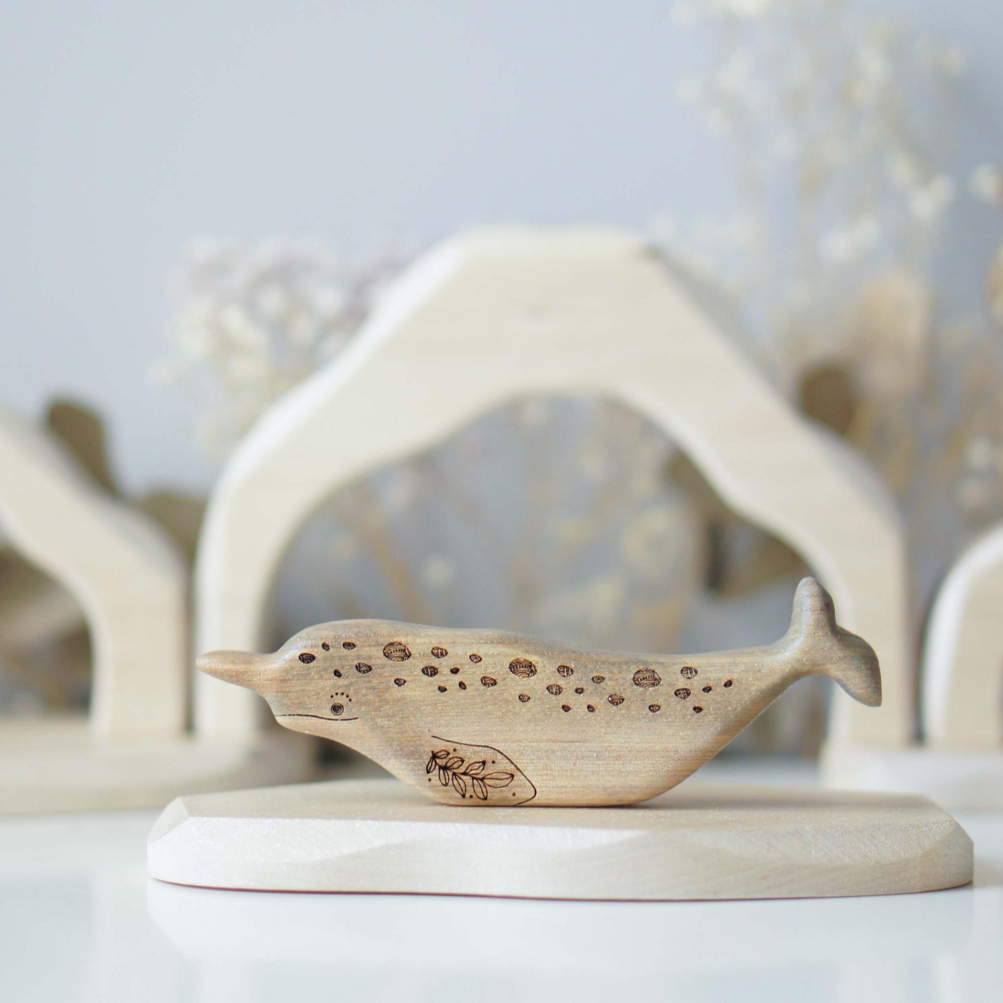 Narwhal baby toy (painted) (with sparkle)