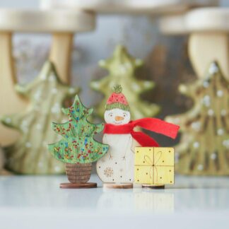 Christmas tree, snowman and present set (with sparkle and sparkle confetti)