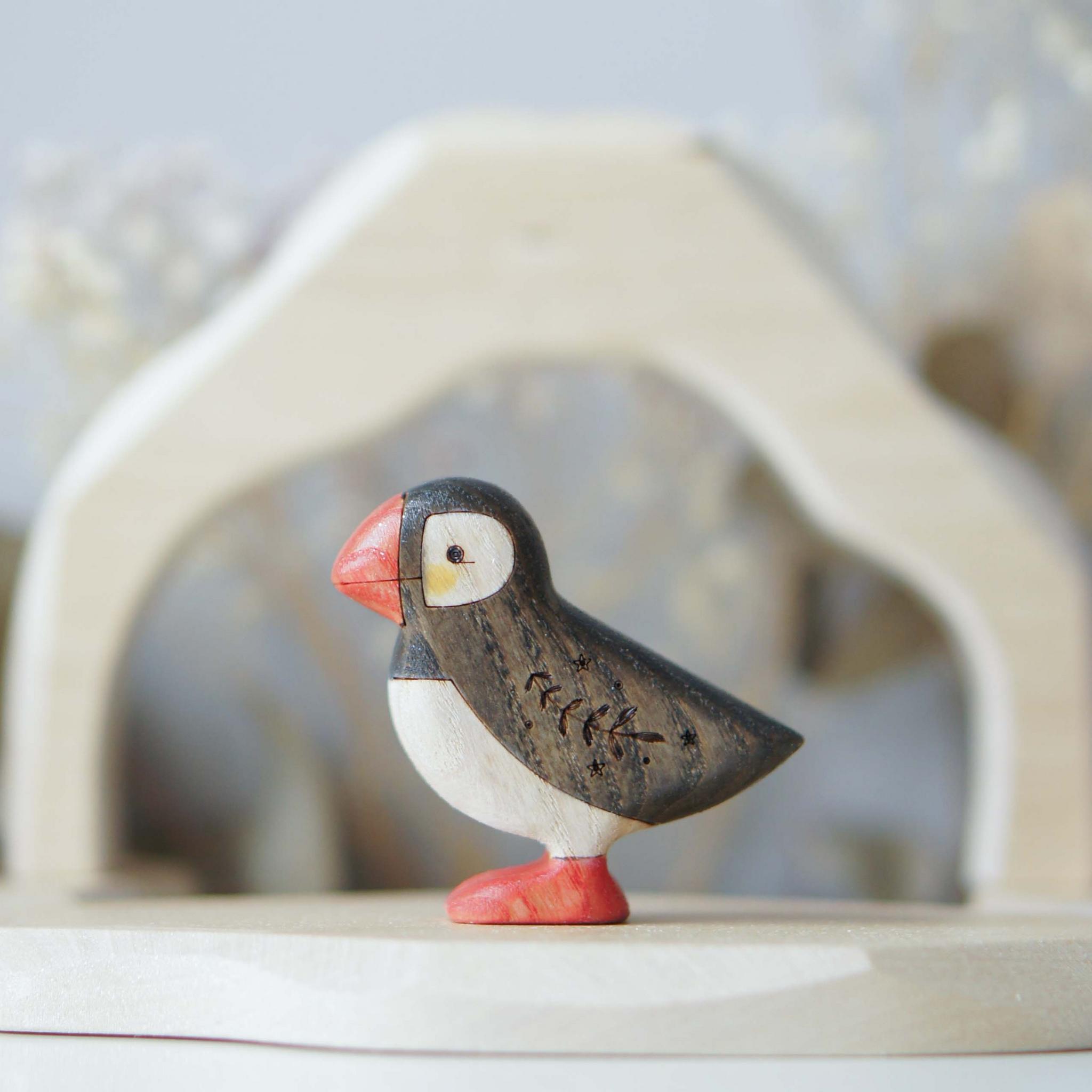 Puffin toy (painted) (with sparkle)