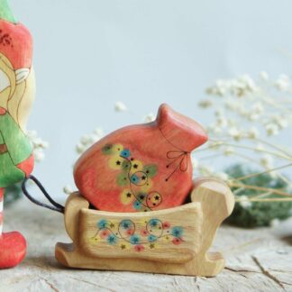 Bag of gifts with a garland
