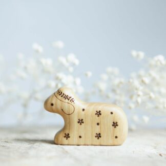Lamb (lying ) wooden toy natural