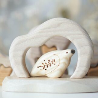 Wooden ptarmigan toy (with sparkle)