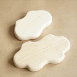 Winter waldorf tree crowns set of 2 wooden toy  (with sparkle)