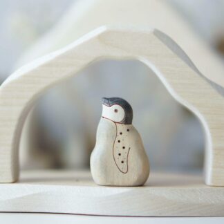 Penguin baby looks up toy (painted) (with sparkle)