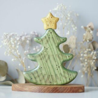 Christmas tree toy with star painted (with sparkle)